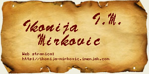 Ikonija Mirković vizit kartica